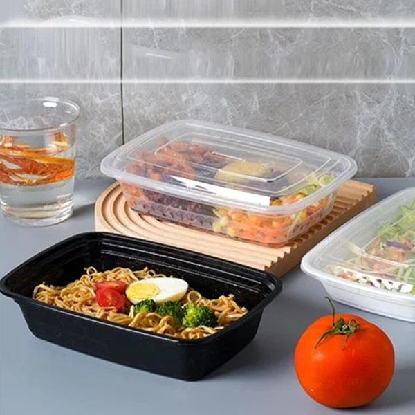 Fast Food Packaging Lunch Box Transparent Black Takeout