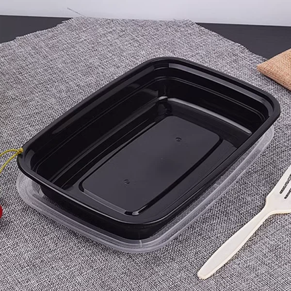 Fast Food Packaging Lunch Box Transparent Black Takeout