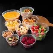 سرکلر ڈسپوزایبل پلاسٹک شفاف پیکیجنگ لنچ باکس