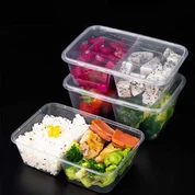 ٹیک وے فوڈ کے لیے ڈسپوز ایبل ڈبل کمپارٹمنٹ پیکجنگ باکس