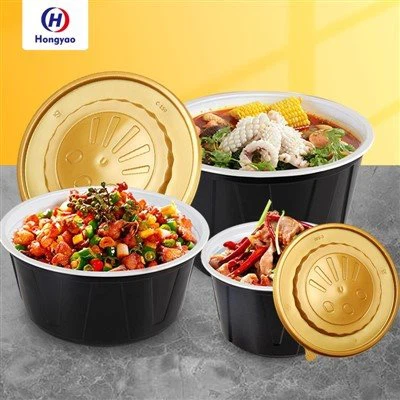 ڈھکنوں کے ساتھ پلاسٹک کے کھانے کے بڑے کنٹینرز